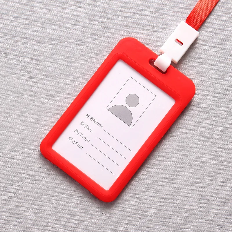 

1PC Plastic Work Name Card Holders Business Work Card ID Badge Lanyard Holder Hot Vertical Plastic ID Business Case