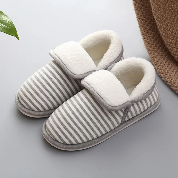 New Arrival Heart Shaped Cotton Women Slippers Warm Plush Winter Fur