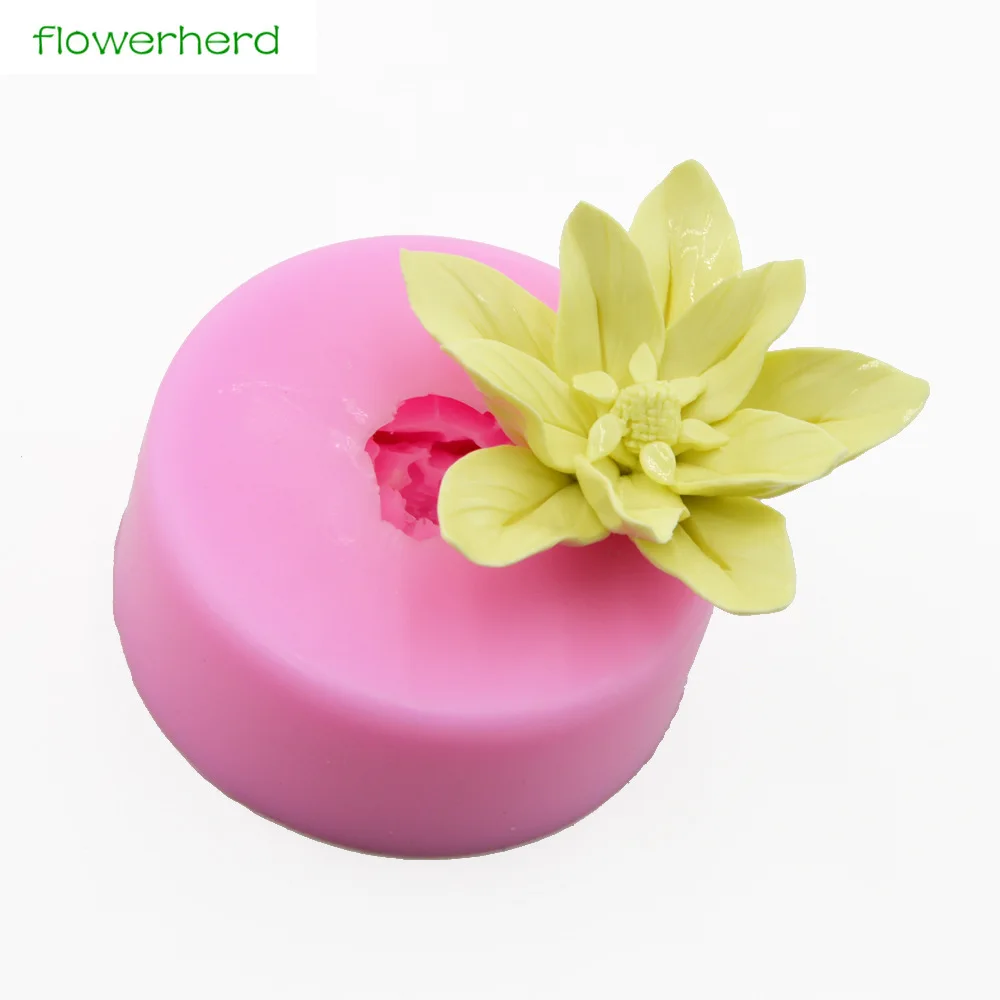 Большой размер, силиконовая 3D форма для мыла, цветок лилии, сделай сам, ручной работы, ароматизированное мыло, инструменты для украшения тортов из мастики, сахарное ремесло, силиконовая форма