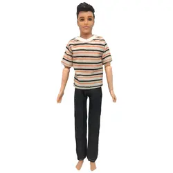 NK 2019 один комплект принц Кен одежда куклы модный наряд Прохладный Повседневная одежда для мальчика Барби Кен Кукла Детский подарок 005A