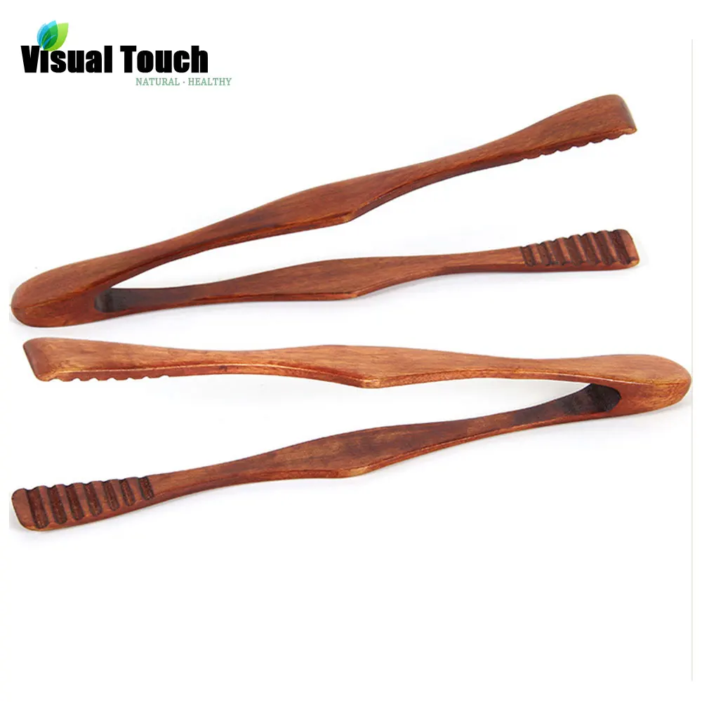 

1pc Wood BBQ Food Tong Cake Toast Tongs clip Kitchen Utensil 10"