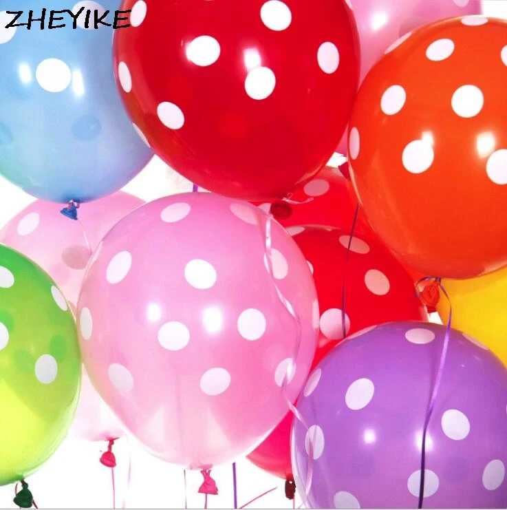 ZHEYIKE 5 шт. Balony Dot латексные шары Круглый волновой точки шар Дети День рождения