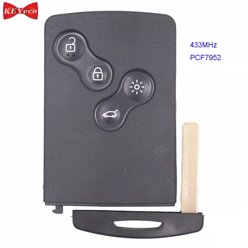 

KEYECY for Renault Koleos 2009 2010 2011 2012 2013 2014 Semi-intelligent Remote Control Car Key Fob 433MHz Without Keyless-Go