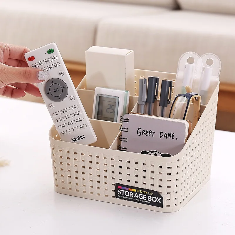 Creative Multi-Purpose Desk Organizer Desktop Storage Box Case Pen Pencil Holder Plastic Cosmetics Make Up Organizer Container