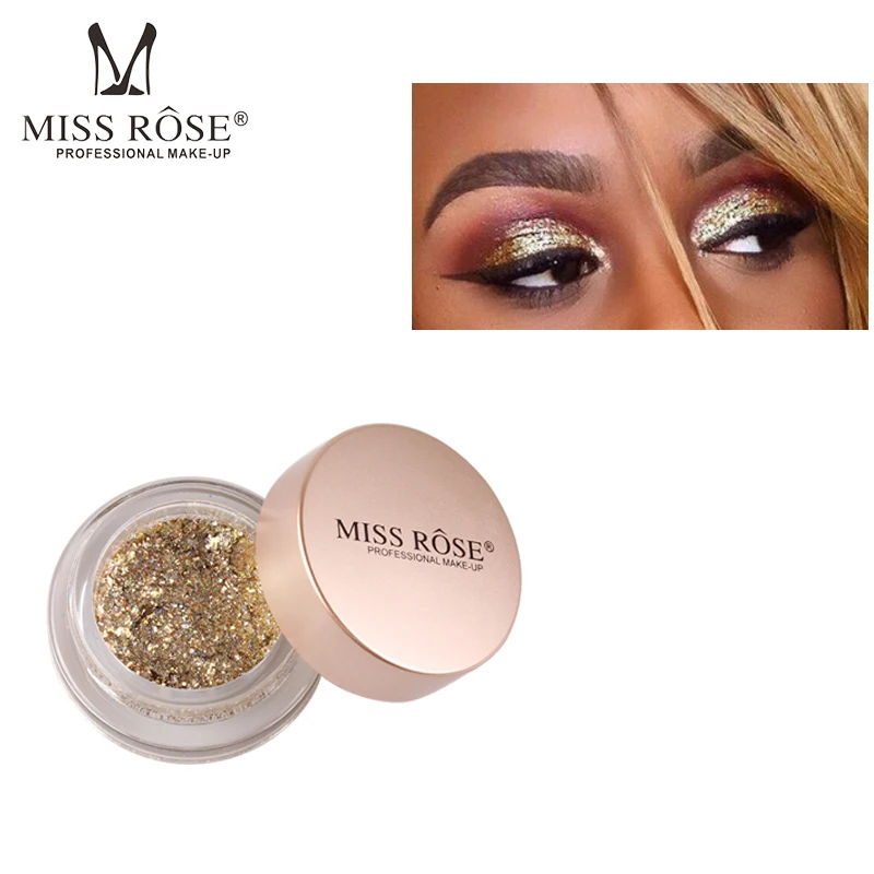 Тени для век MISS ROSE одного цвета мерцающие блестящие пигментные тени палитра