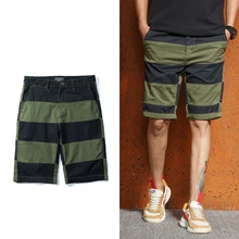 Oufisun обновленная версия для мужчин s полосатые карго Шорты повседневные шорты модные карманы контрастные цвета карман шорты для мужчин плюс размер