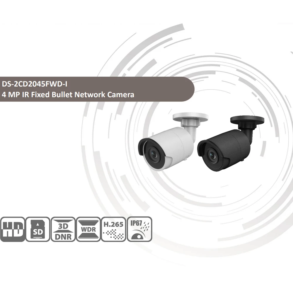  Hikvision DS-2CD2045FWD-I POE Camera Video Surveillance 4MP IR Network Dome Camera 30 m IR IP67 H.2
