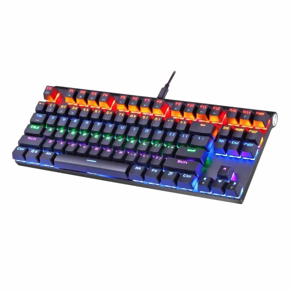 

Motorspeed USB Wired Bluetooth Mechanical Keyboard 87 Keys Real RGB Backlight Blue Switch For Laptop Desktop for Gamer Computer