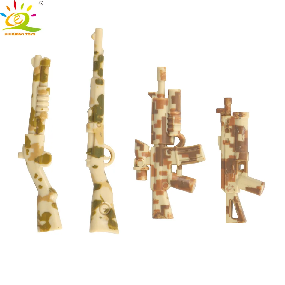 

4pcs/set Mini Army weapon Gun Building blocks Compatible Military soldier figure Bricks Educational toys for children