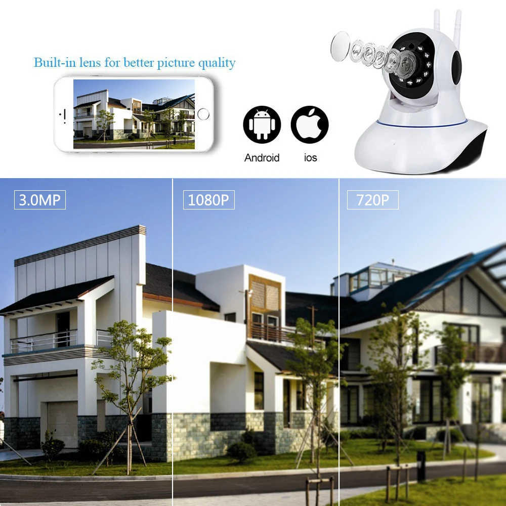 HD 3MP 1080P wifi IP камера 1536P домашняя камера видеонаблюдения CCTV детская камера Smart Auto Tracking
