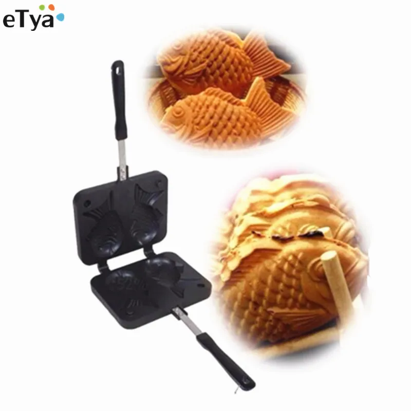 Comprar 1 pieza forma de pez molde para gofres fabricante Taiyaki molde para torta molde hogar DIY niños amor desayuno familia Cocina Barbacoa herramienta para hornear