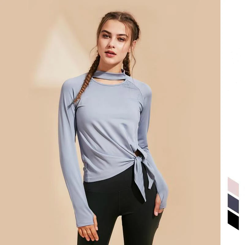 

Fashion Yoga Top Womens Running Sport Top Breathable Quick Dry Sport Shirt Women Long Sleeve Gym Top Workout Tops For Women
