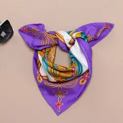 Женская 100% Шелковая бандана шарф шейный платок небольшой площади шелковые шарфы обертывания повязка Hearwear 53x53 см