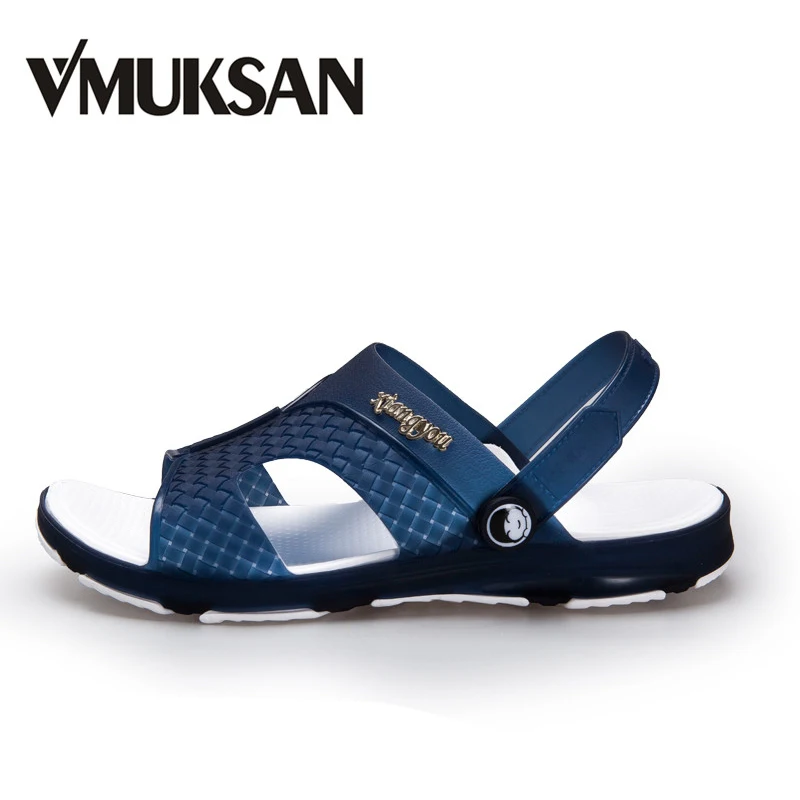 VMUKSAN/Новое поступление; недорогие мужские шлепанцы; дышащая мужская летняя обувь; модная новинка; Дизайнерские повседневные пляжные вьетнамки для мужчин