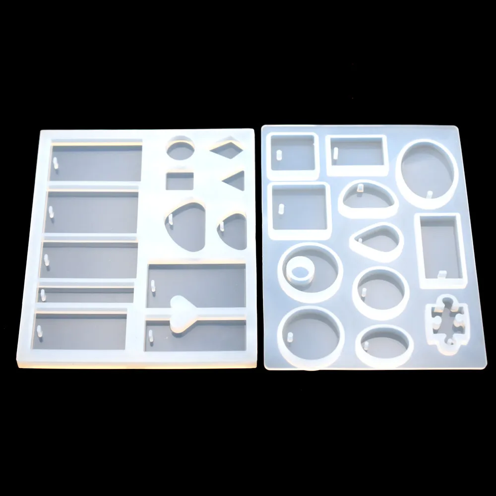 

Silicone Pendant Mold Resin Silicone Moulds handmade DIY Jewelry Making epoxy resin molds Square Round rectangle with hole