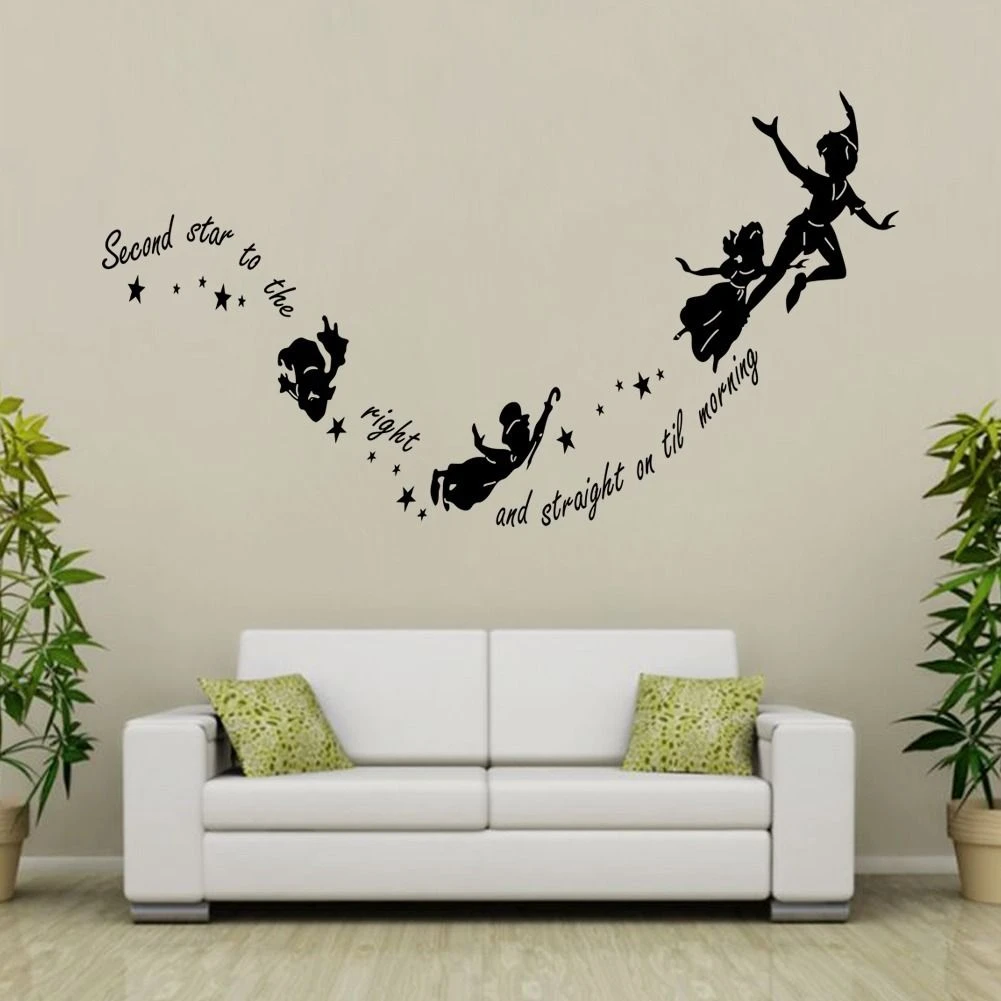 G197 Tinkerbell Peter Pan Children Nursery Wall Stickers Quotes Wall Decals Wall Arts Girl Bedroom Decoration Fairy Wallpaper Fairy Wallpaper Quote Wall Decalwall Sticker Quotes Aliexpress