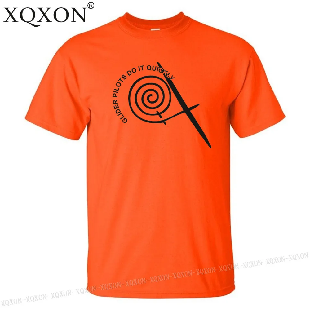 XQXON- хлопковая футболка Летняя Новинка с коротким рукавом планер пилоты сделать это быстро Футболка мужская футболка Топы K140 - Цвет: Orange