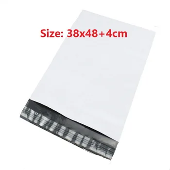 

Whoelsle 50pcs 38X48+4cm Large White Poly Plastic Mailing Bag Courier Bag Plastic Packing Bag Free Shipping