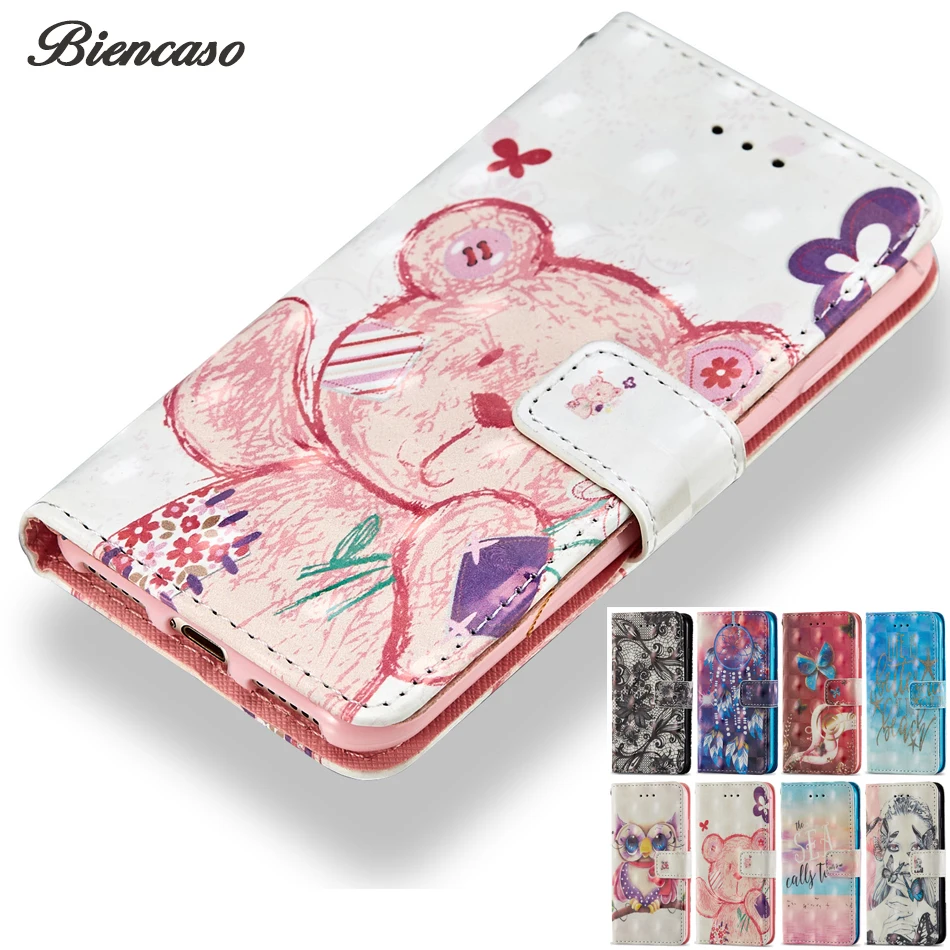 

For iphone 8 7 Plus 6S Wallet Phone Case For Xiaomi Mi 5X PU Leather Cases Cover Cartoon Accessories For Redmi 4X 4A Note 5A B21
