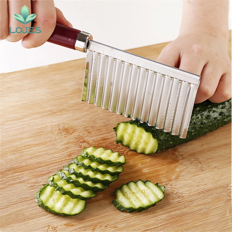 Stainless Steel Potato Dough Waves Crinkle Cutter Slicer Home Kitchen Vegetable Chip Blade Knife Cooking Tools