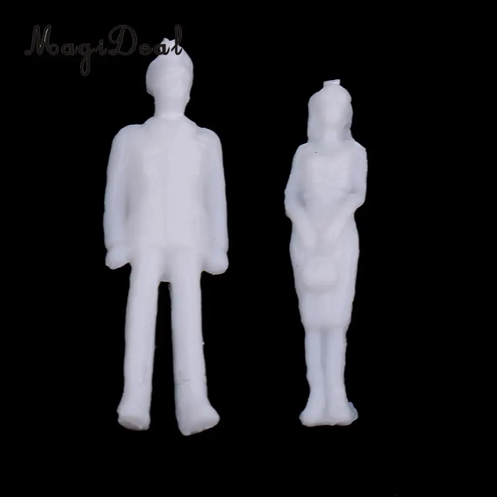 20Pcs 1/100 HO Scale Unpainted Model People Miniature Figures Architectural Model Human Plastic Scene Simulation for Diorama