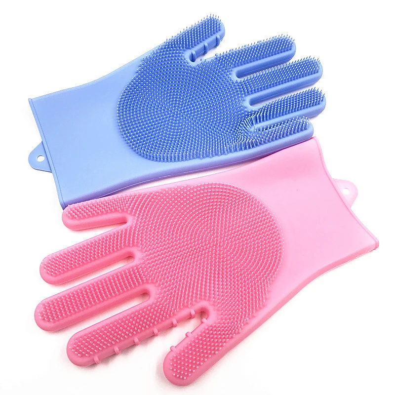 Новейшее обновление волшебные перчатки 1 пара силиконовые блюдо моющиеся перчатки кухонные аксессуары Универсальные перчатки для мытья посуды бытовой инструмент