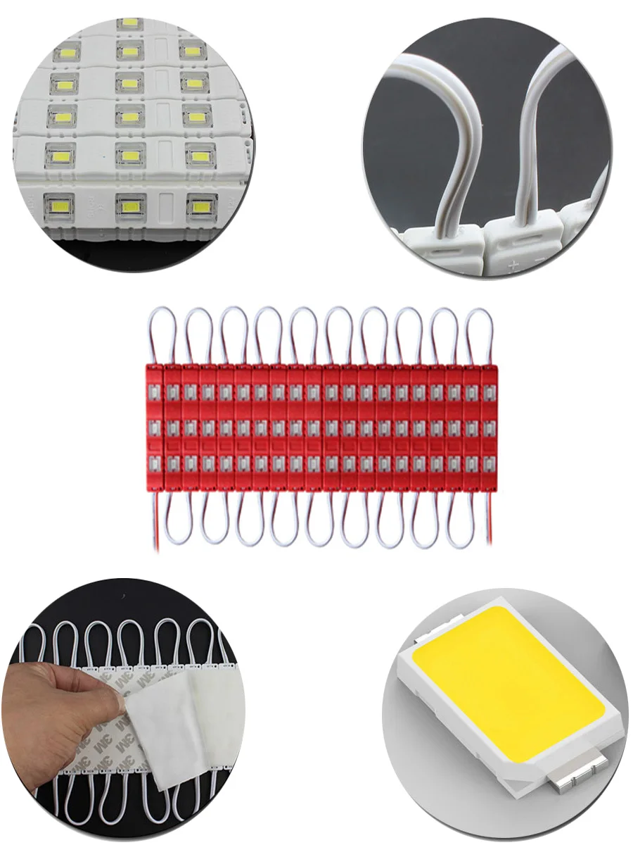 20 шт. IP65 5730 3 светодиодный модуль водонепроницаемый теплый белый, чистый белый, красный, зеленый, синий, розовый, желтый светильник для литья под давлением для постоянного тока 12 В