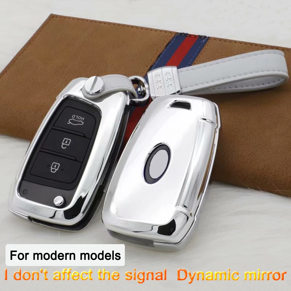 

Key Case car key pad Shell keychain Auto key accessories products styling for Hyundai Elantra Solaris 2016 2017 2018 Car styling