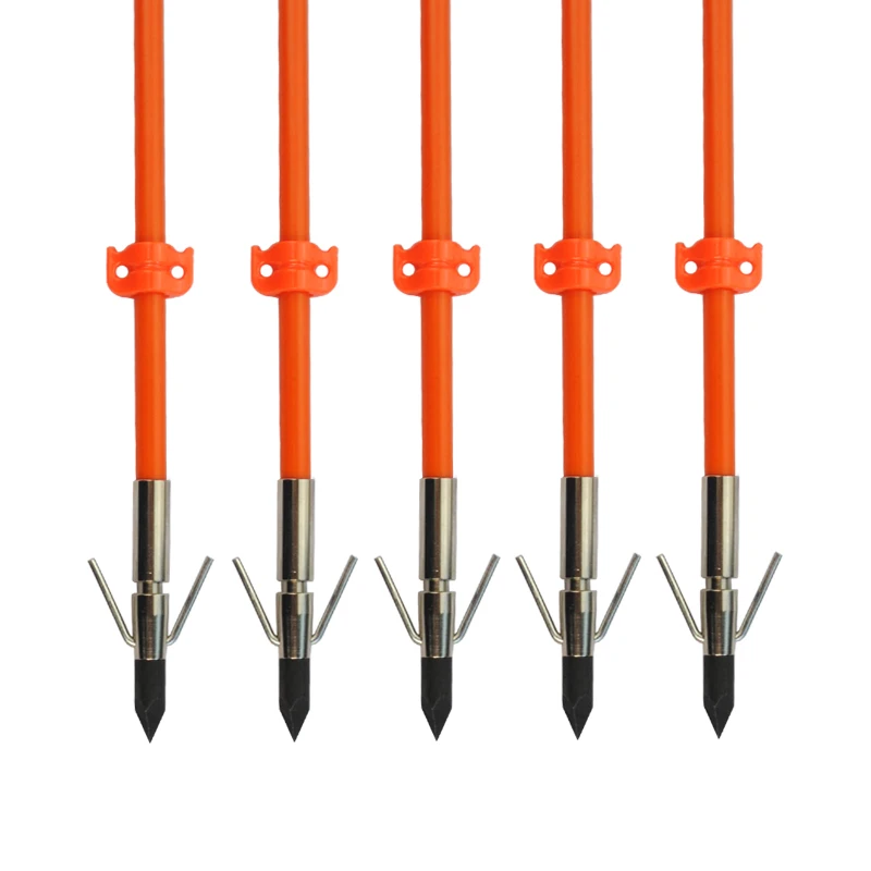 3X32&quot Archery Fishing Fiberglass Arrow 8mm Orange Solid Arrows Bowfishing Hunting Free Shipping | Спорт и развлечения