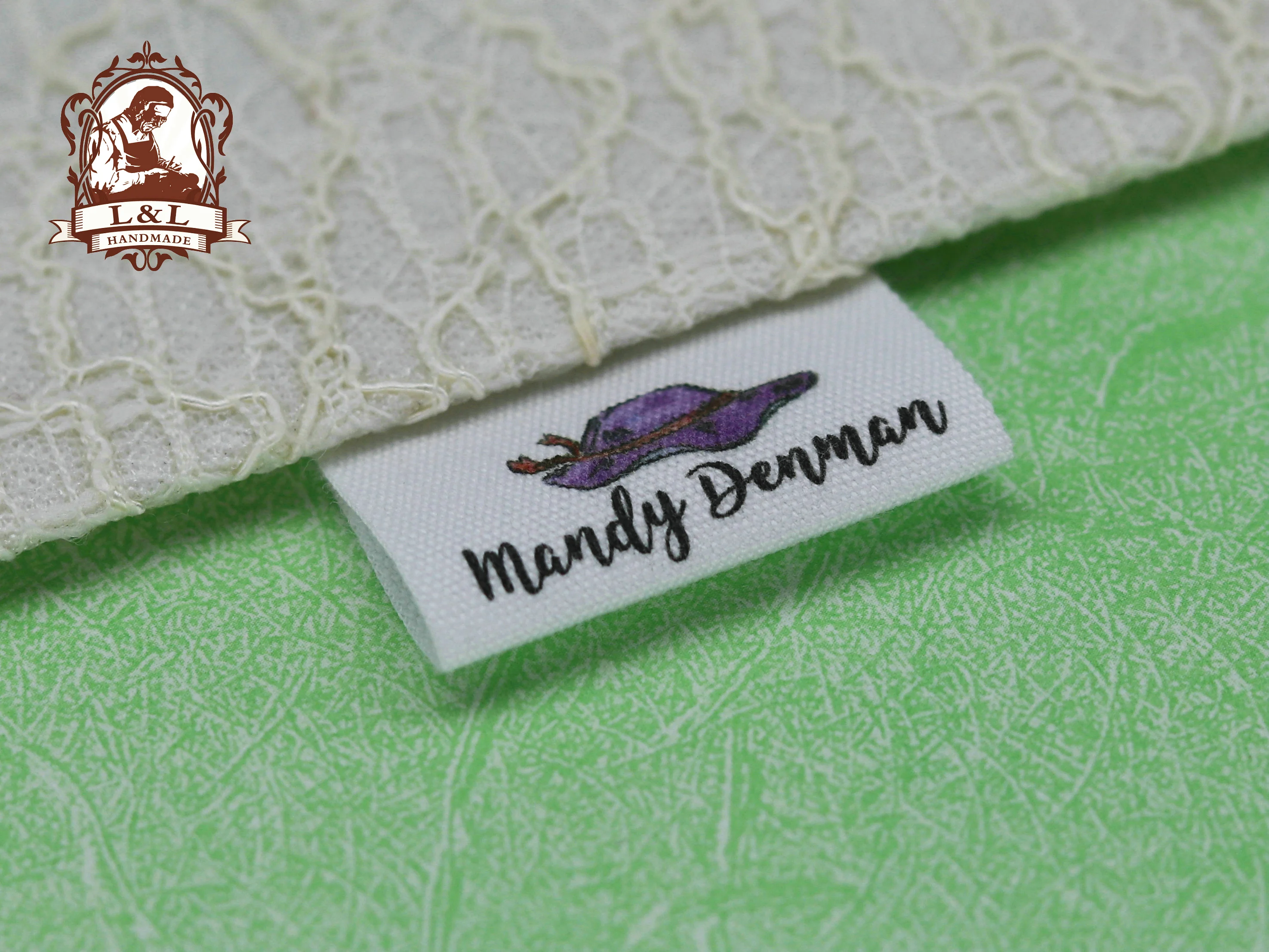 Custom Sewing label Handmade Tags Custom kids Name LabelsCotton Ribbon labels Logo Labels(MD0014)