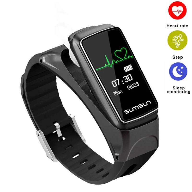 

B7 Smart Band Bluetooth Headset Smart Wristband Talkband Talk Band Heart Rate Monitor Bracelet Music Player Answer Call Watch