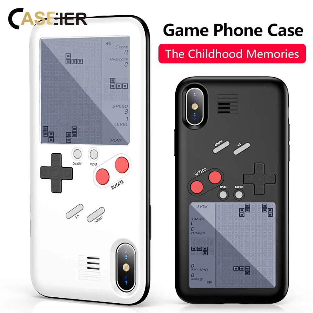 

CASEIER Game Machine Full Cover Phone Case For iPhone X 6 6S 7 Plus 8 Plus Cover Retro Game taste Case For iPhone X 7 8 Capinha