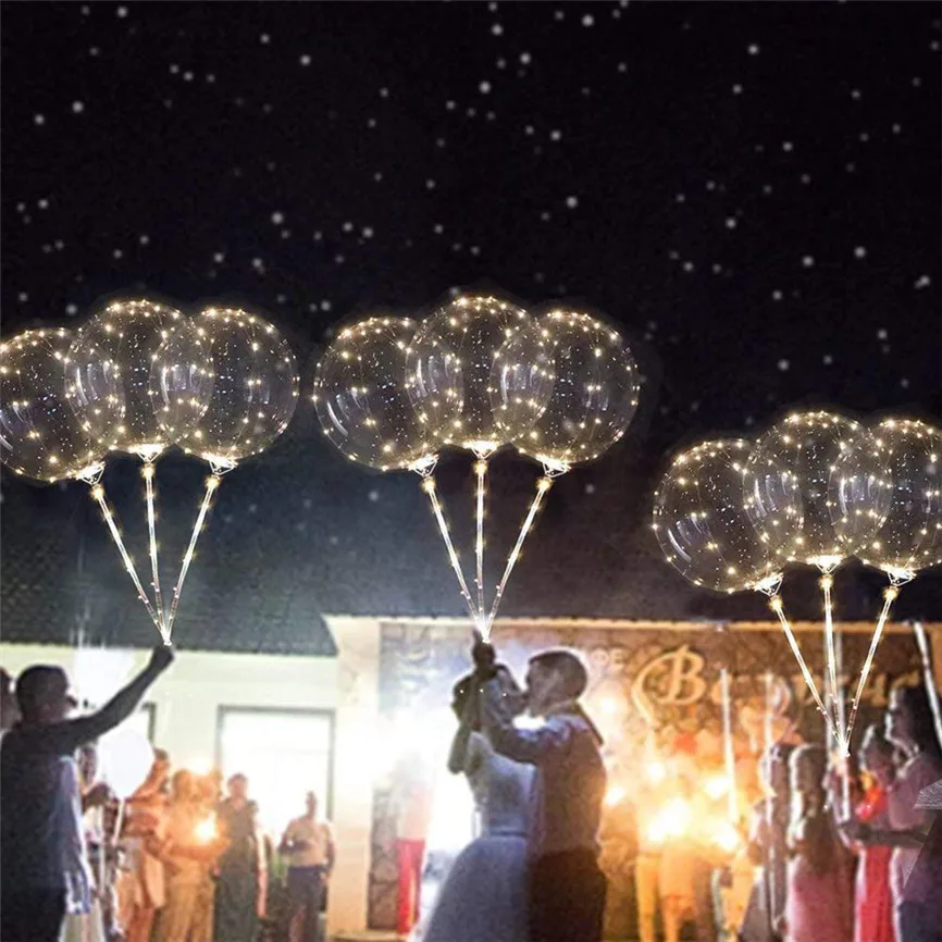 

Reusable Luminous LED Balloon Transparent Round Bubble Decoration Lobos Cumpleanos Infantiles Party Decor LED Balloon Light J#2