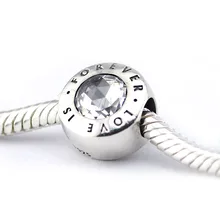 Подходит для соответственные Европейской Пандоре обаятельные Браслеты 925 пробы Серебряные ювелирные изделия Love Is Forever бусины с прозрачными камнями