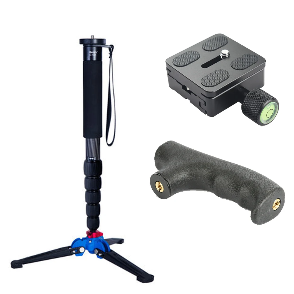 

Manbily C-555 Carbon Fiber Camera Monopod With M13 Legs Stand Base 3/8"screw Professional Mini Tripod For Canon Nikon DSLR Phone