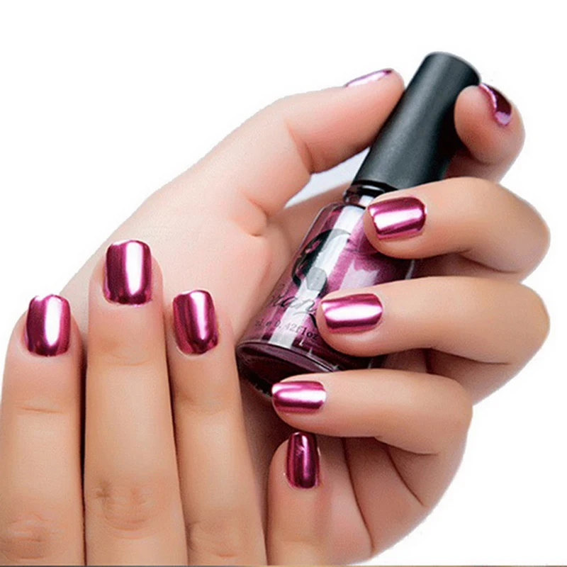 2018 Hottest Effect Nail Polish Metallic Lacquer Silver Nail Mirror
