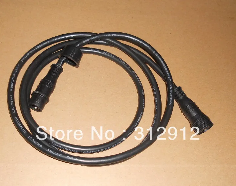 

3 core 1.5m long waterproof extention cable male and female;black color: the male connect's diameter:15mm