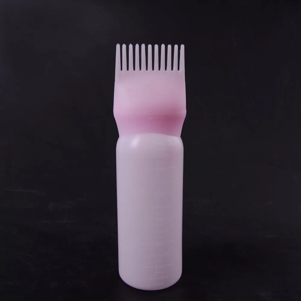 120ml Plastic Hair Dye Filling Bottle Applicator with Graduated Comb Brush Dispensing Kit Salon Hair Coloring Styling Tools