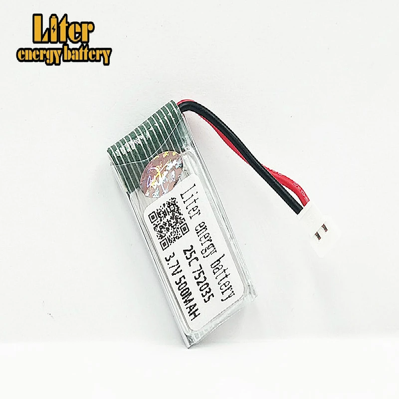 3 7 в 500 мАч 752035 25C Литий-полимерный аккумулятор для Hubsan X4 H107 H107L H107D JD385 JD388 RC вертолет