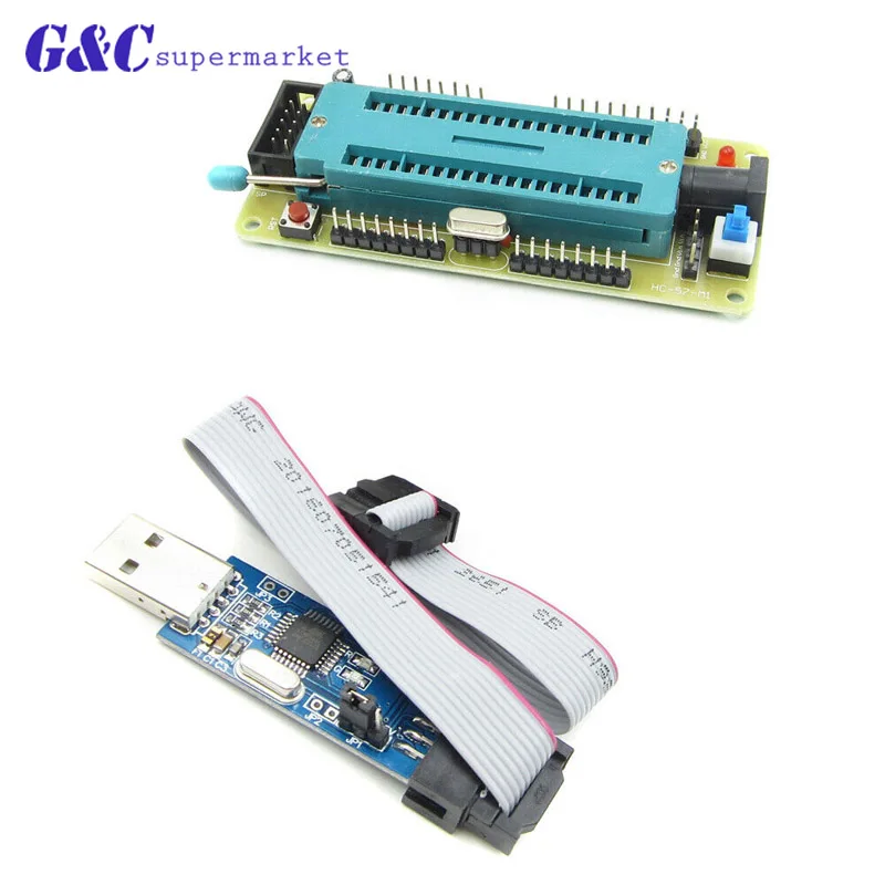 AVR ATMEGA16 Minimum System Board ATmega32 Development Board + USB ISP USBasp Programmer For ATMEL diy kit