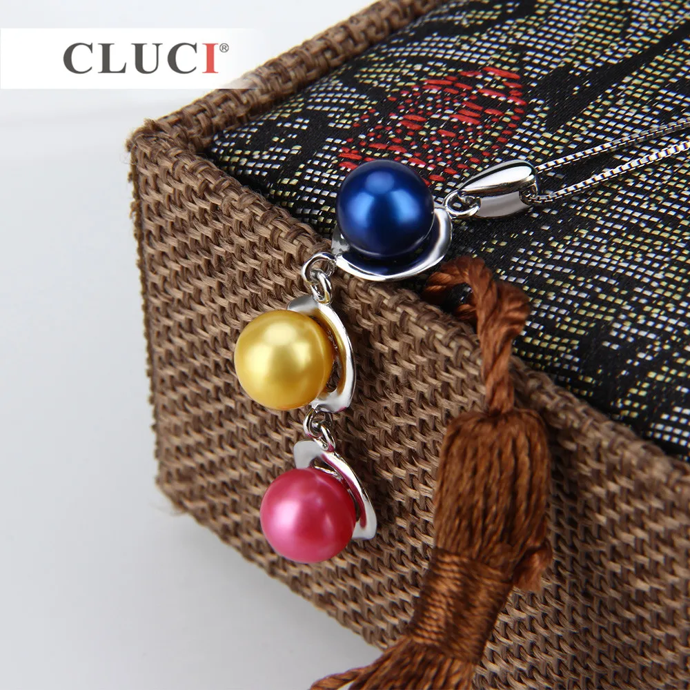 Pendant Necklace Silver Pendant CLUCI Design Style Pendant can stick 3 pearls Fashion Sterling Silver Women's Pendant for Wedding Jewelry Valentine GIFT SP158SB