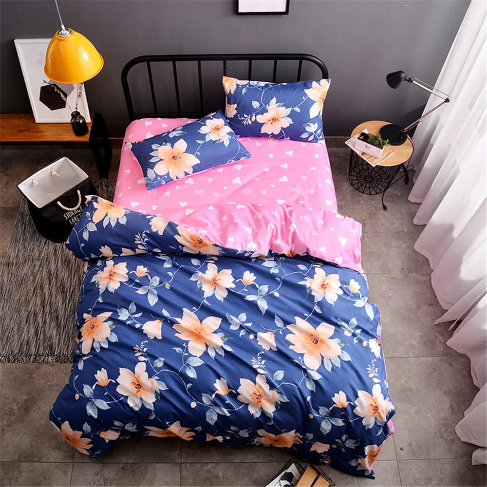 

Pastoral Style Floral Bedding Cover Set Lattice Pattern Outlet Duvet Cover Set Double Bed Linen Bedclothes Bedding Set King