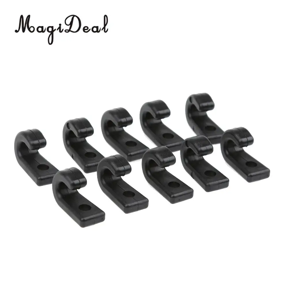 10 Kayak Lashing Hook Bungee Shock Cord J Hooks with screws nuts Accessories