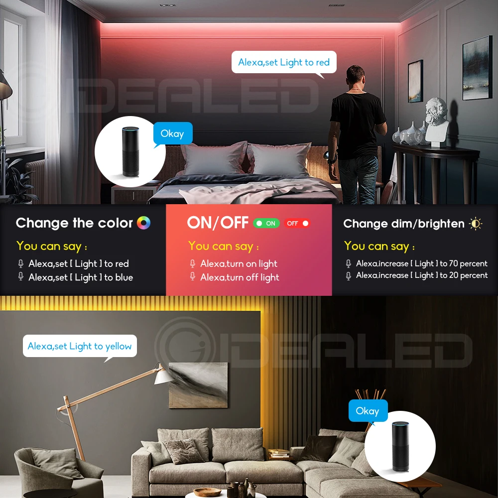 Светодиодная лента RGB + CCT Home Smart zigbee RGBCCT 12 В холодный белый теплый меняющий цвет 5 м