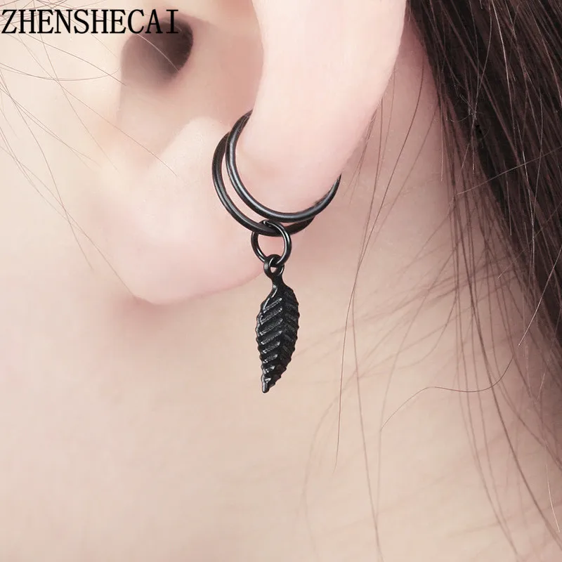 

Fashion Jewelry Women Ear Clip Leave Drop Black Gold Sliver color Ear Cuff Party Wedding Jewelry Gift For Girl hot sale e0479