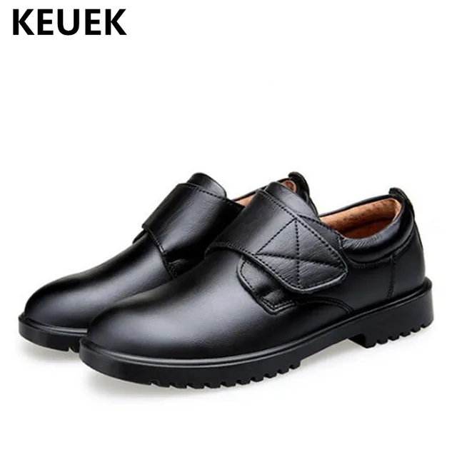 New Classic Black Dress Shoes Children Genuine Leather Casual Baby