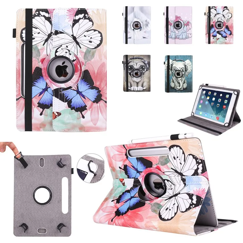 

360° Rotating Cartoon Case Universal 10 inch tablet Case Cover PU Leather Stand Tablet case Universal 10 Tablet Funda para Cute