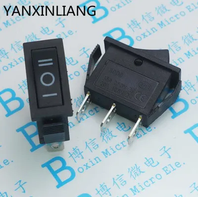 

10PCS 3 Pin 3A 250V 10*15mm Black Button Rocker Switch ON OFF ON AC 10X15 Mini Rocker Power Switches