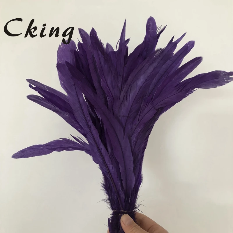 

27 colors 14-16 Inch 35-40 CM Rooster tails feathers Chicken feather Purple Dyed 100pcs/lot wedding custome decorations crafts