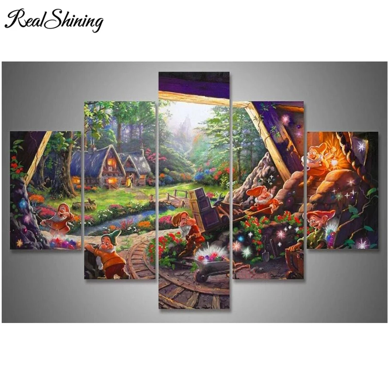 

REALSHINING full square diamond painting Cross Stitch"Snow White Seven Dwarfs"diamond Embroidery puzzle mosaic painting FS1518